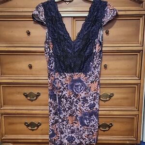 Free People Purple Floral Midi Dress